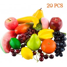 Toopify 20 Pcs Artificial Fruits, Assorted Fake Fruit Lifelike Realistic Decor