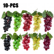 Toopify 10 Bunches Artificial Grapes, Simulation Decorative Lifelike Rubber Fake Grapes Clusters for Wedding Wine Kitchen Centerpiece Décor (5 Colors,2 Size)