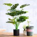 Toopify Artificial Palm Tree, 28" Fake Monstera Deliciosa Plant in Pot for Indoor and Outdoor Home Office Decor