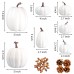 Toopify 7 pcs Assorted Sizes White Artificial Pumpkins Faux Foam Autumn Pumpkins with 24 pcs Acorns and 4 pcs Pinecones for Halloween Thanksgiving Table Fall Harvest Home Decorations
