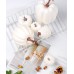 Toopify 7 pcs Assorted Sizes White Artificial Pumpkins Faux Foam Autumn Pumpkins with 24 pcs Acorns and 4 pcs Pinecones for Halloween Thanksgiving Table Fall Harvest Home Decorations